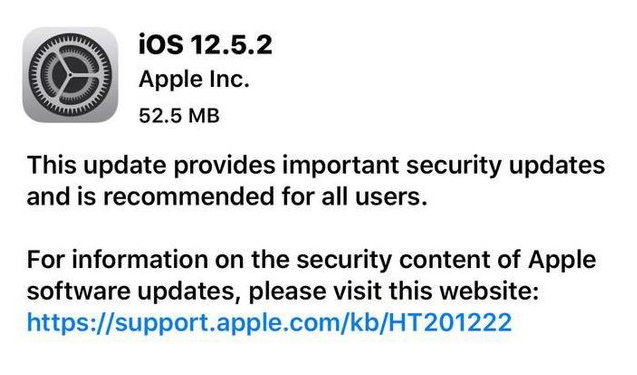 桐庐苹果手机维修分享iOS12.5.2发布，建议所有老苹果用户安装 